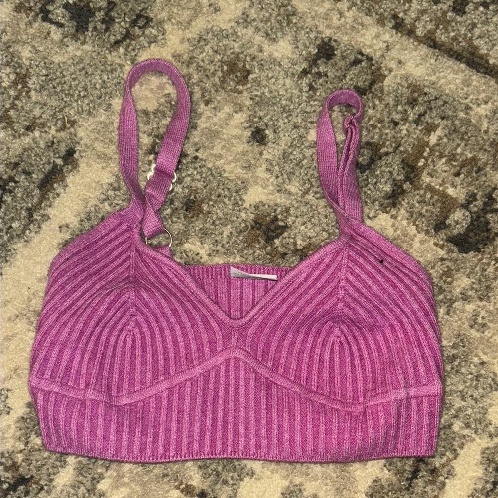 Wild Fable Pink Ribbed Crop Top